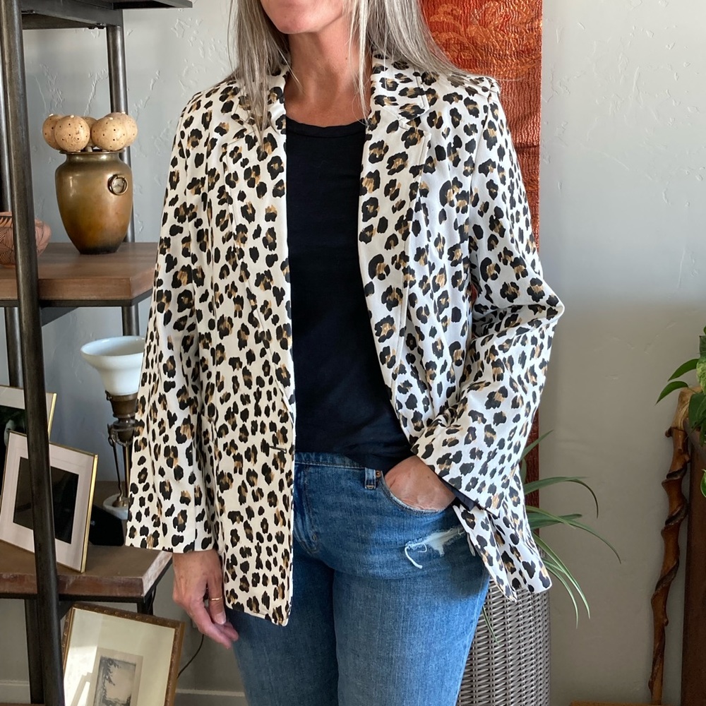Vintage Women’s Leopard Print Cotton Jacket by Lew Magram Size Large
